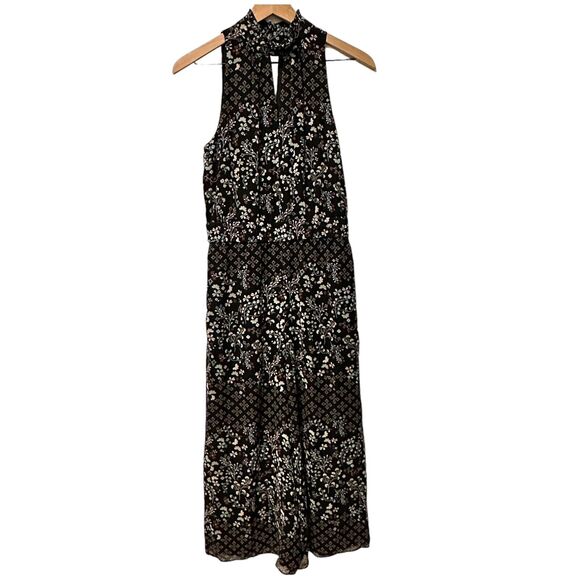 Ted Baker Women 1 4 Jumpsuit Marcila Hazel Halter Neck Wide Leg Black Multi New - Picture 4 of 15